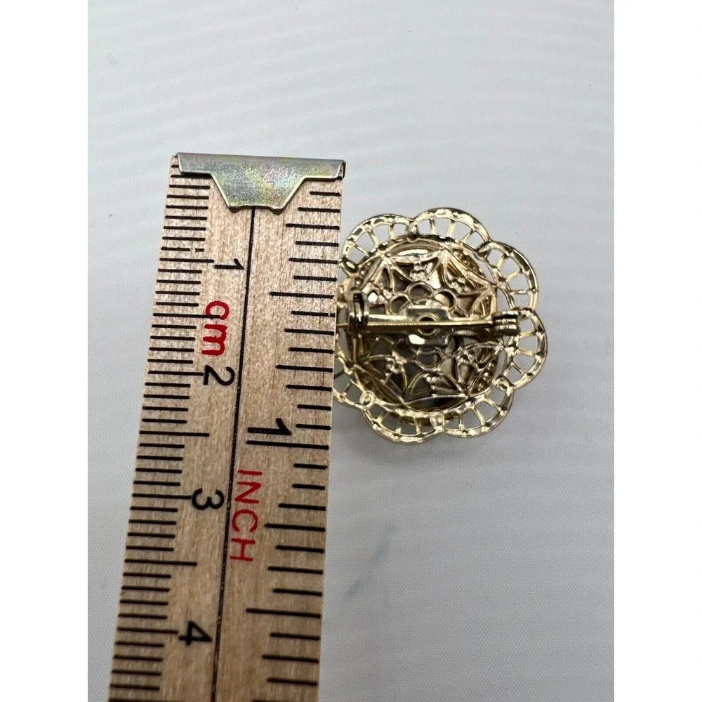 Vintage Green Wedding Gift Jewelry Oval Eilat Stone‎ Seed Pearls Pendant Brooch